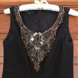 Lafayette 148 NY Beaded Sequin Cocktail Dress